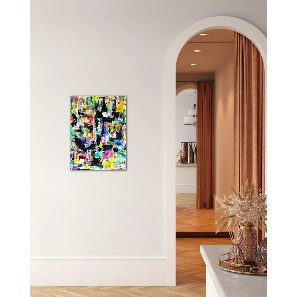 Colours Of The City Original Abstract Mixed Media Collage Art